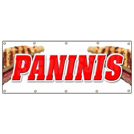 SIGNMISSION PANINIS BANNER SIGN sandwich sign hot concession pressed cubans B-120 Paninis